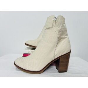 Altar'd State Womens Cream Block Almond Toe Side‎ Zip Ankle Booties Boho Size 6M